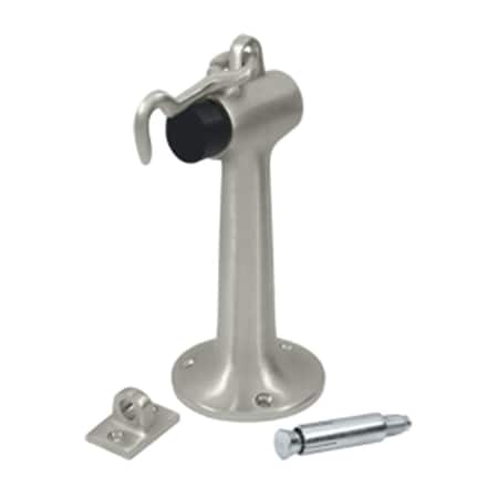 Patioplus 6 in. Heavy Duty Floor Mount Bumper with Hook & Eye, Satin Nickel - Solid PA2667112
